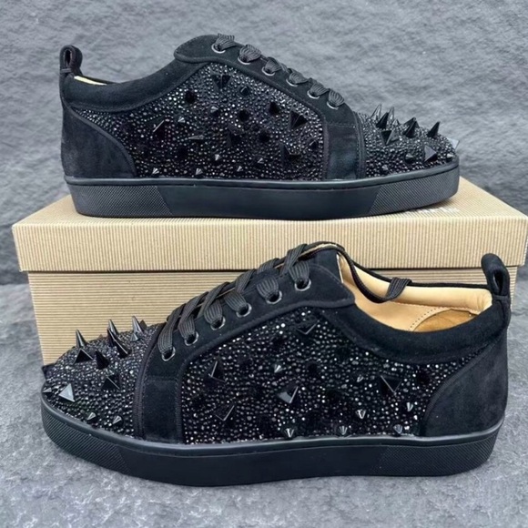 Christian Louboutin Other - Christian Louboutin Black Spiked Sneakers